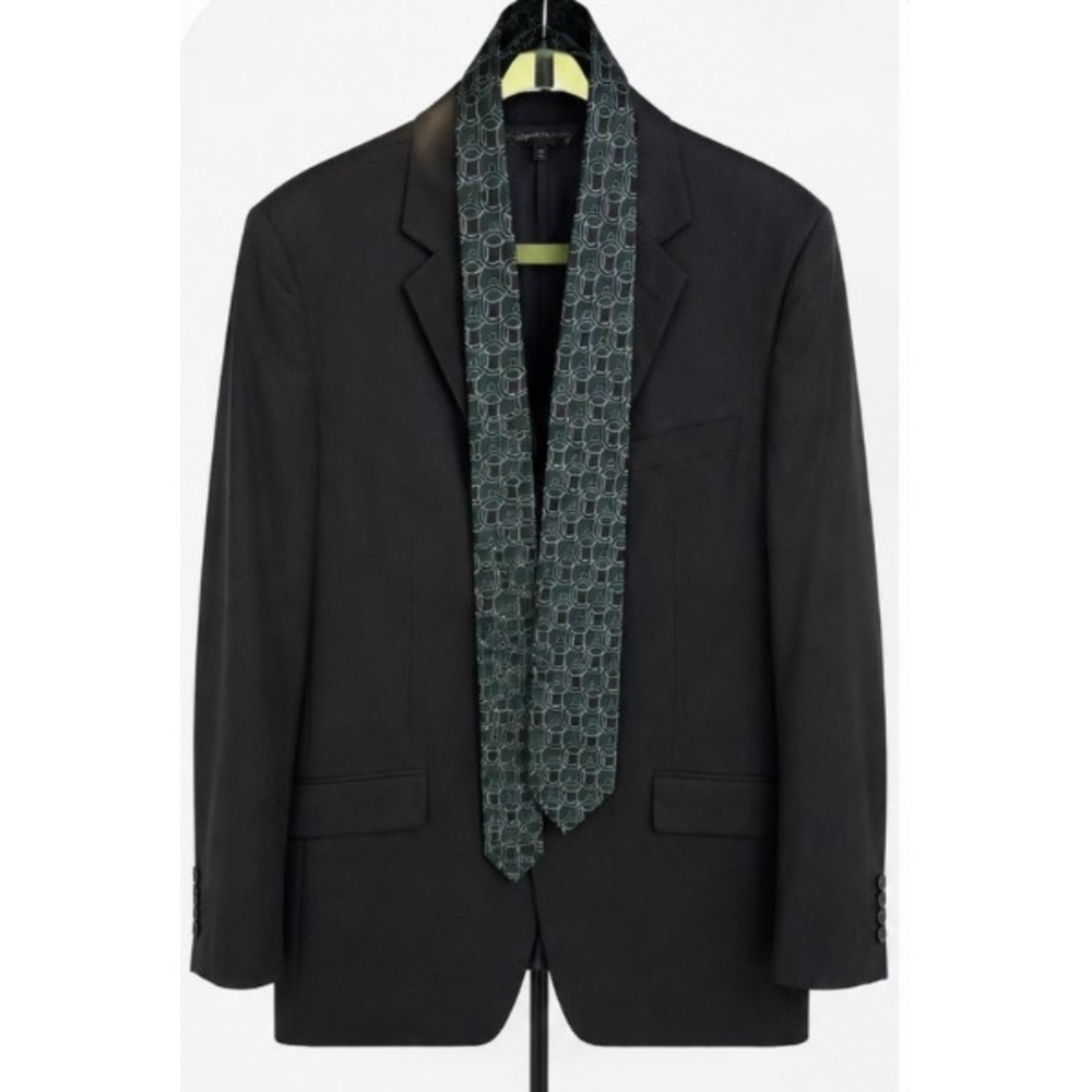 Bocaccio Uomo Mens Black Blazer Two Button Jacket with Stafford Silk Tie